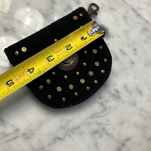 Free People Studded Clip On Wallet Leather in Color: Black NWT - Picture 8 of 15